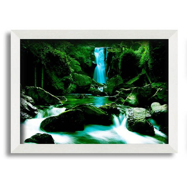 Anesa The Waterfall Flows over the Rocks - Single Picture Frame Art Prints Alpen Home Size: 59.7cm H x 84.1cm W x 10cm D on Productcaster.