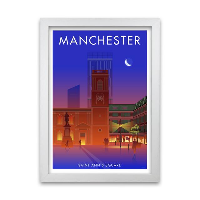 Manchester Saint Ann's Square by Stephen Millership - Print East Urban Home Size: 59.4 cm H x 42 cm W x 5 cm D, Frame Options: White on Productcaster.