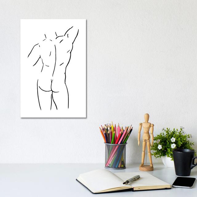 Male Body Sketch I - Black And White - Wrapped Canvas Print Metro Lane Size: 30.48cm H x 20.32cm W x 1.91cm D on Productcaster.