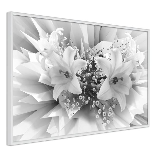 Crystal Lillies - Floater Frame Photograph Marlow Home Co. Size: 60cm H x 90cm W x 2cm D, Frame Option: Gold on Productcaster.