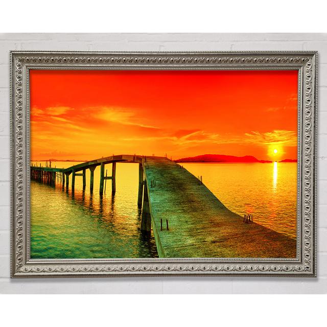 The Old Fishing Pier Framed Print Brayden Studio Format: Silver Framed Paper, Size: 21cm H x 29.7cm W x 3cm D on Productcaster.