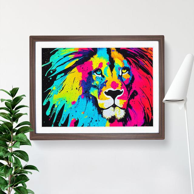 Lion Splash Vol.6 Abstract - Single Picture Frame Print Latitude Vive Frame Colour: Brown, Size: 46cm H x 64cm W on Productcaster.