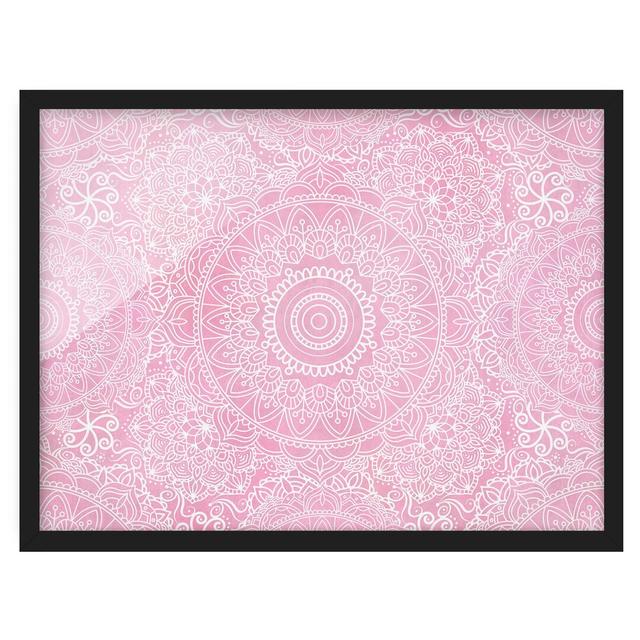 Pattern Mandala Pink - Picture Frame Graphic Art Latitude Vive Frame Option: Black, Size: 70cm H x 100cm W x 2cm D on Productcaster.