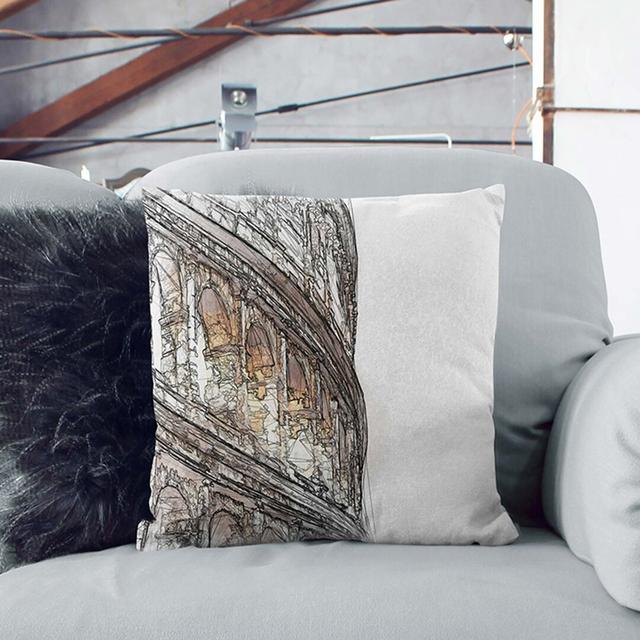 Colosseum in Rome Italy in Abstract Cushion with Filling East Urban Home Size: 55 x 55 cm, Backing Colour: Stone on Productcaster.