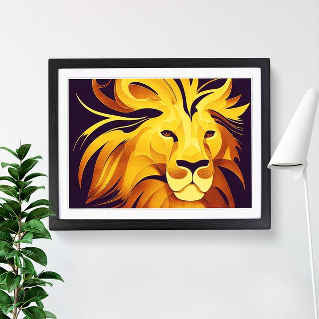 Delightful Abstract Lion - Picture Frame Painting Latitude Vive Frame Colour: Black, Size: 25cm H x 34cm W x 2cm D on Productcaster.