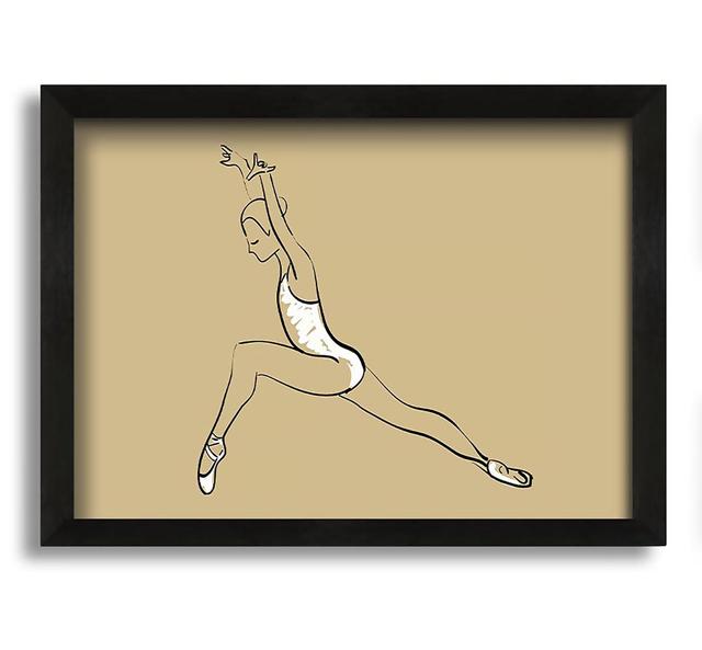 Beige White Ballerina 5 Framed Print Mercer41 Size: 42cm H x 60cm W x 10cm D, Format: Black Framed Canvas on Productcaster.