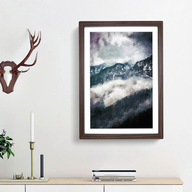 Mountain Peak View in Italy in Abstract - Picture Frame Graphic Art Print East Urban Home Size: 65cm H x 48cm W x 2cm D, Frame Option: Walnut Framed on Productcaster.