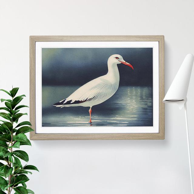 Watercolour Seagull Vol.2 - Picture Frame Graphic Art House of Hampton Size: 34cm H x 46cm W, Format: Light Grey/Brown on Productcaster.