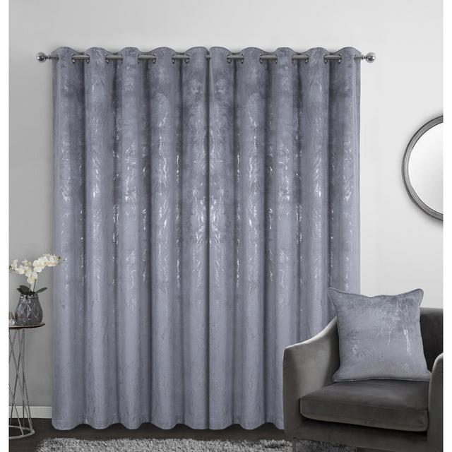 Marble Splash Effect Eyelet Blackout Thermal Curtains (Set of 2) Canora Grey Panel Size: Width 168 x Drop 137cm, Colour: Grey on Productcaster.