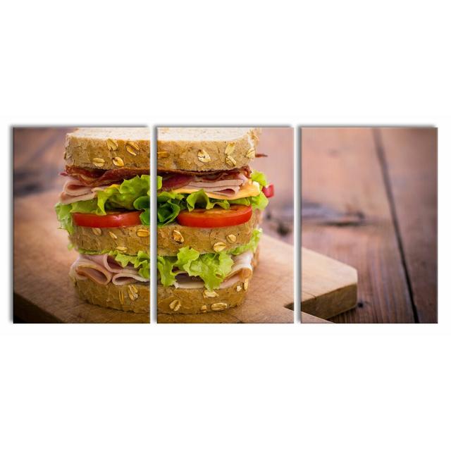 Double-Decker Sandwich Photographic Art Print Multi-Piece Image on Canvas East Urban Home Size: 100 cm H x 210 cm W on Productcaster.