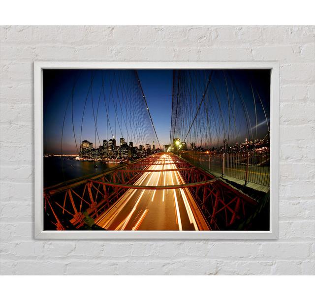 Brooklyn Bridge To New York City - Single Picture Frame Art Prints on Canvas Bright Star Size: 59.7cm H x 84.1cm W x 3.3cm D on Productcaster.