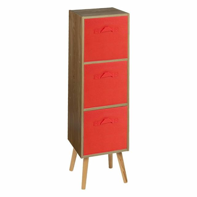 Corto Bookcase 17 Stories Colour: Oak/Red/Pine on Productcaster.