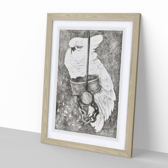 White Cockatoo by Theo Van Hoytema - Picture Frame Painting East Urban Home Size: 36cm H x 27cm W x 2cm D, Frame Option: Oak on Productcaster.