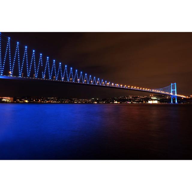 The Illuminated Bosphorus Bridge by Serkansenturk - Wrapped Canvas Print 17 Stories Size: 81cm H x 122cm W on Productcaster.