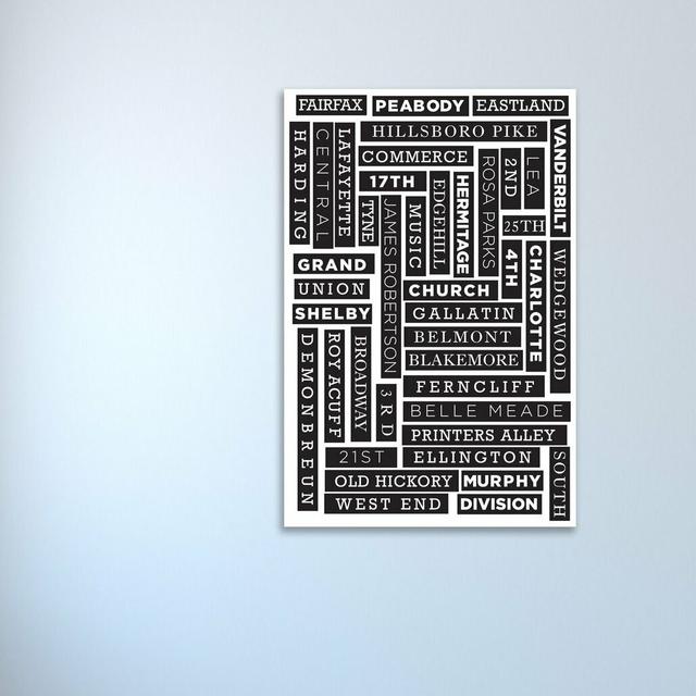 Nashville by Kent Youngstrom - Wrapped Canvas Typography Print East Urban Home Size: 122 cm H x 81 cm W x 4 cm D on Productcaster.