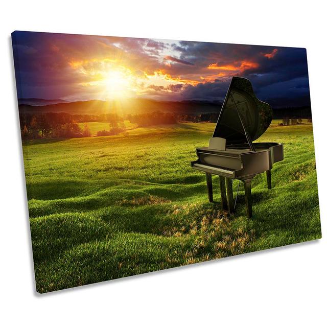 Piano Music - Wrapped Canvas Photograph 17 Stories Size: 91.4cm H x 137.2cm W x 4cm D on Productcaster.