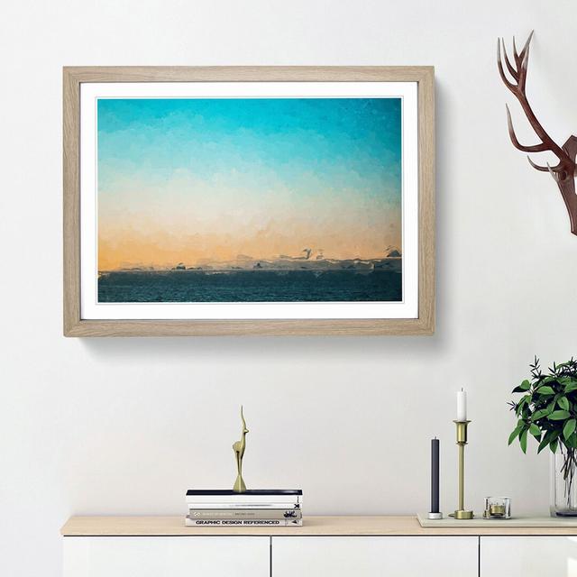 Croatia From a Distance in Abstract - Picture Frame Graphic Art Print East Urban Home Size: 62cm H x 87cm W x 2cm D, Frame Option: Oak Framed on Productcaster.