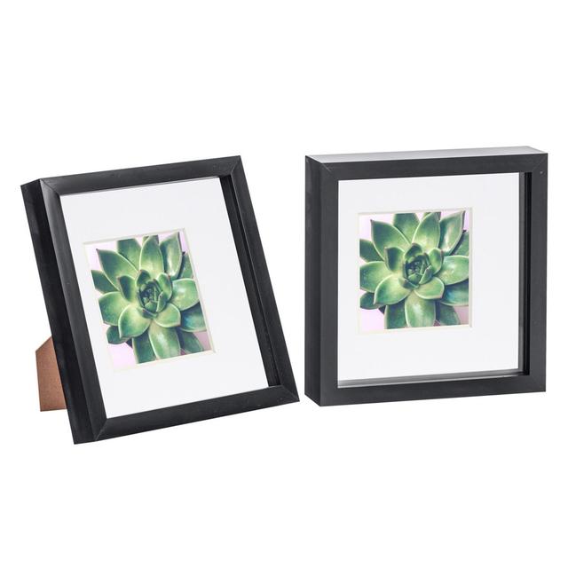 Nicola Spring - 3D Box Photo Frames - Mount (Set of 2) Nicola Spring Colour: Dark Wood/Grey, Size: 22.5cm H x 22.5cm W x 3.5cm D on Productcaster.