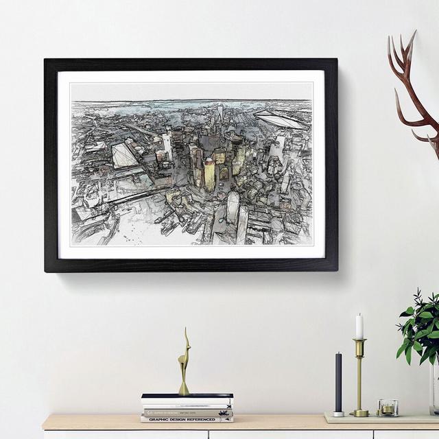 Boston Massachusetts in Abstract - Picture Frame Graphic Art Print East Urban Home Size: 27cm H x 36cm W x 2cm D, Frame Option: Black Framed on Productcaster.