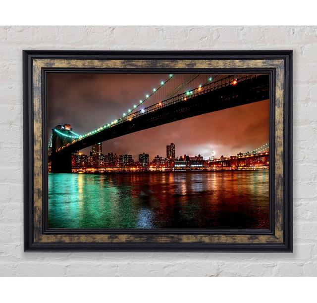 Brooklyn Bridge New York At Night - Print Bright Star Size: 21cm H x 42cm W x 8cm D on Productcaster.