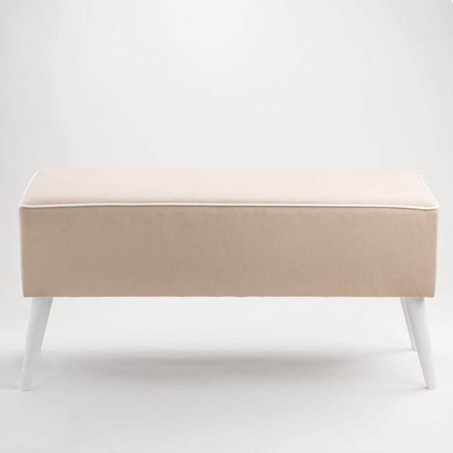 Saxonburg Upholstered Piano Bench Corrigan Studio Size: 47 H x 130 W x 40 D cm, Colour: Beige on Productcaster.