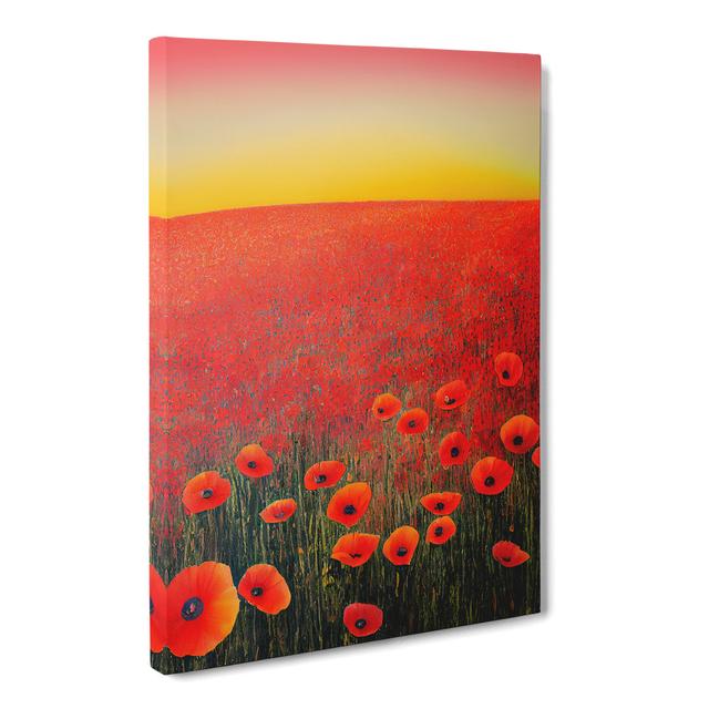 Erachidia Poppy Flower Field Vol.2 - Wrapped Canvas Graphic Art Marlow Home Co. Size: 50cm H x 35cm W x 3cm D on Productcaster.