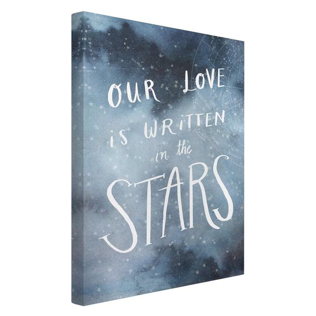 Heavenly Love - Stars Wrapped Canvas Typography Print Maturi on Productcaster.