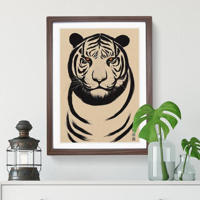 XV1022-2511X Japanese Tiger - Single Picture Frame Print Latitude Vive Size: 46cm H x 34cm W, Frame Colour: Brown on Productcaster.