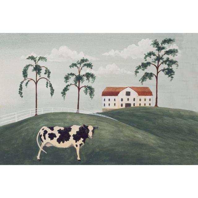 Primitive Cow - Wrapped Canvas Painting Brambly Cottage Size: 81cm H x 122cm W x 3.8cm D on Productcaster.