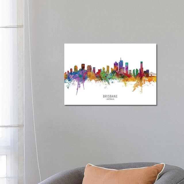 Brisbane Australia Skyline by Michael Tompsett - Wrapped Canvas Graphic Art Latitude Run Size: 45.72cm H x 66.04cm W x 3.81cm D on Productcaster.