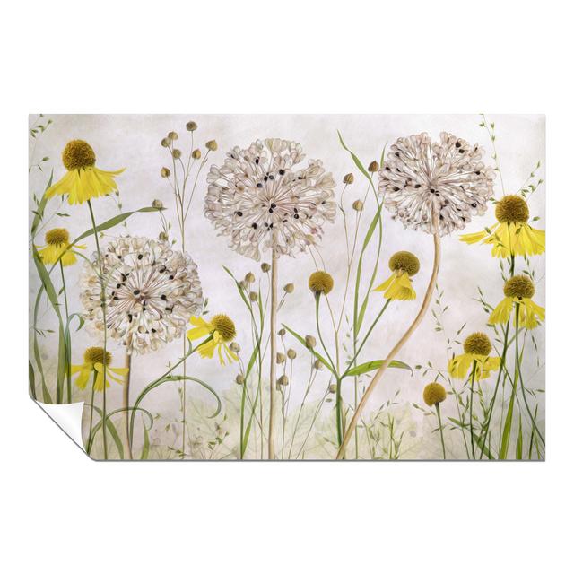 Yellow Summer Flower Garden - No Frame Print Panther Print Size: 51cm H x 76cm W x 0.5cm D on Productcaster.