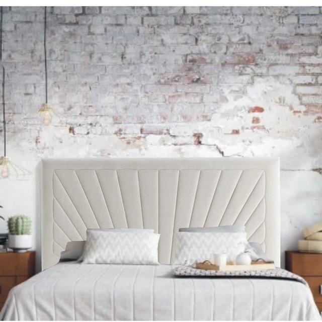 Brittany Upholstered Headboard Fairmont Park Size: Kingsize (5'), Colour: Beige on Productcaster.