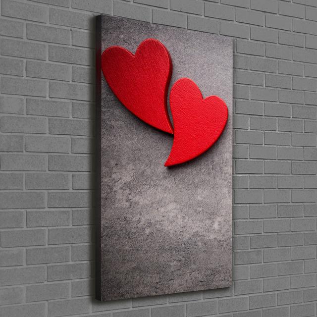 Elberton Red Hearts - Wrapped Canvas Art Prints Ebern Designs on Productcaster.