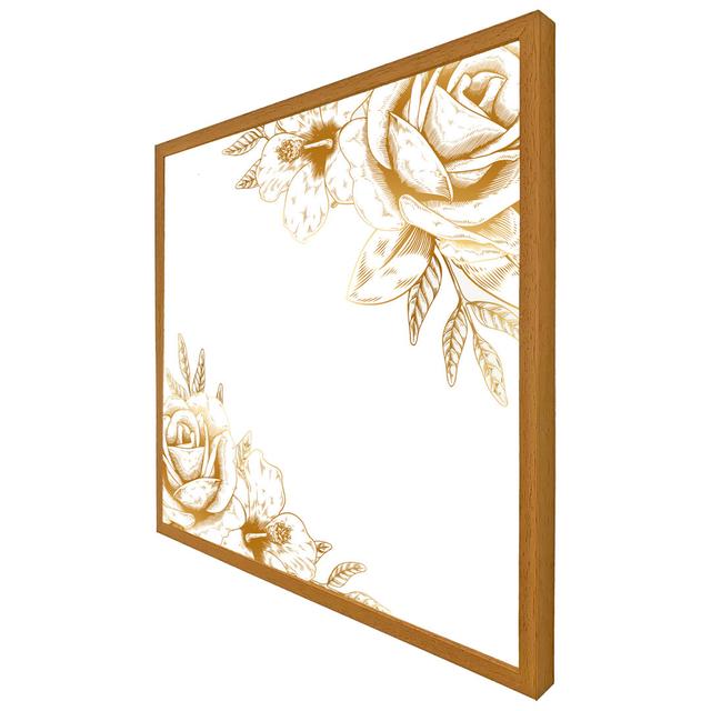 Gold Rose Picture Frame Rosdorf Park Size: 61cm H x 61cm W x 4cm D, Format: Oak Framed on Productcaster.