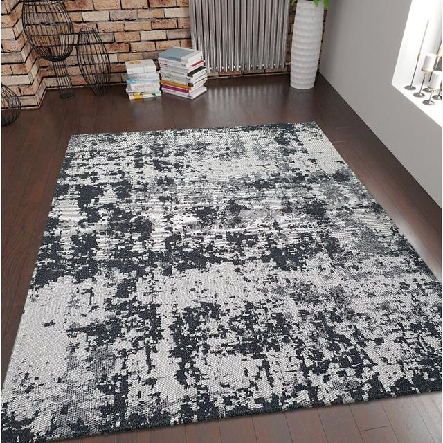 Detwiler Flatweave Cotton Grey Rug Borough Wharf Rug Size: Rectangle 115 x 180cm on Productcaster.