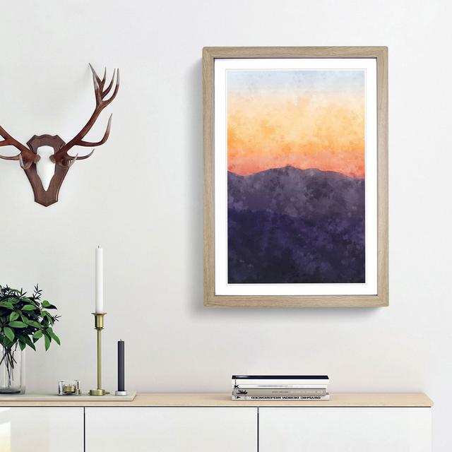 Mountain Sunset - Picture Frame Graphic Art Print East Urban Home Frame Option: Oak Framed, Size: 45cm H x 33cm W x 2cm D on Productcaster.