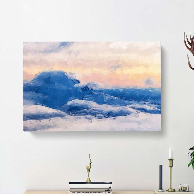 Mt. Rainer Kissed by Clouds in Abstract - Wrapped Canvas Painting Print East Urban Home Size: 40cm H x 60cm W x 3cm D on Productcaster.