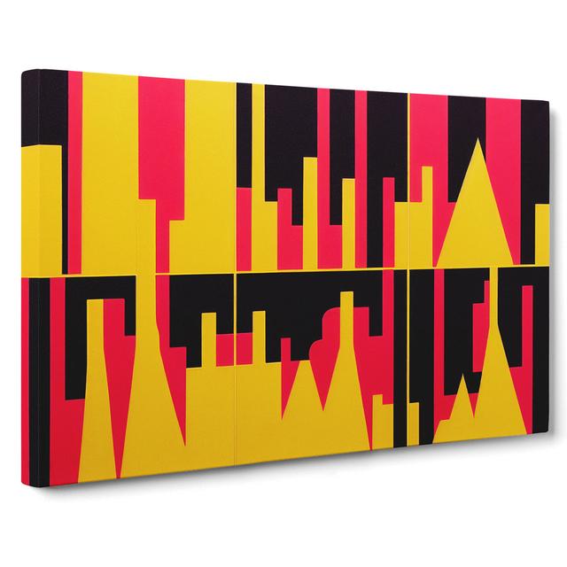 Distinguished Abstract Skyscraper Skyline - Wrapped Canvas Graphic Art George Oliver Size: 35cm H x 50cm W x 3cm D on Productcaster.