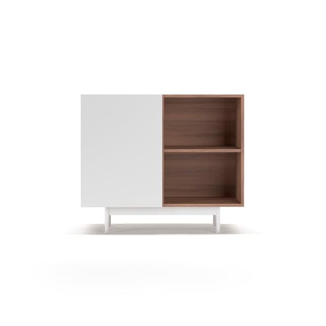 Joaly 1 - Door Cabinet 17 Stories Colour: Walnut/White on Productcaster.