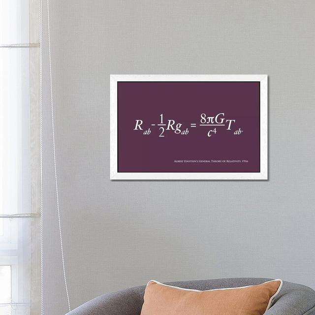 Einstein's Theory Of Relativity by Michael Tompsett - Floater Frame Print on Canvas Ebern Designs Frame Option: White, Size: 102cm H x 152cm W x 4cm D on Productcaster.