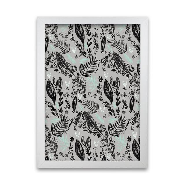 Inky Jungle Pattern by Laura Irwin - Print 17 Stories Frame Option: White Framed, Size: 59.4cm H x 42cm W x 3cm D on Productcaster.