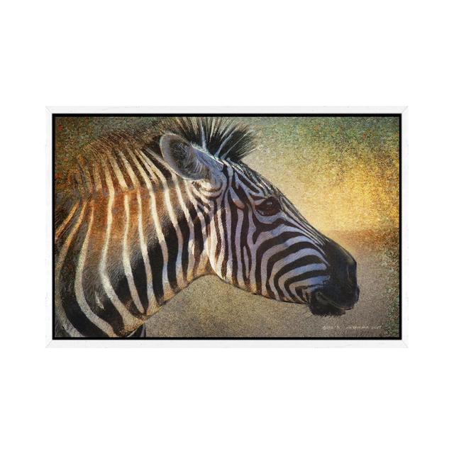 Zebra Portrait by Christopher Vest - Gallery-Wrapped Canvas Giclée on Canvas Gracie Oaks Size: 45.72cm H x 66.04cm W x 3.81cm D, Format: White Floater on Productcaster.