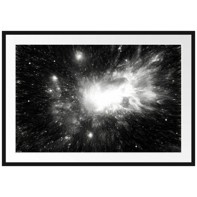 Gerahmtes Papierbild Galaxie im Sternenstaub East Urban Home Größe: 70 cm H x 100 cm B on Productcaster.