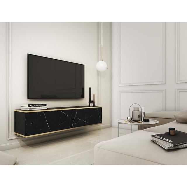 Deakyneville TV Stand for TVs up to 55" Fairmont Park Colour: Black Marble/Gold on Productcaster.