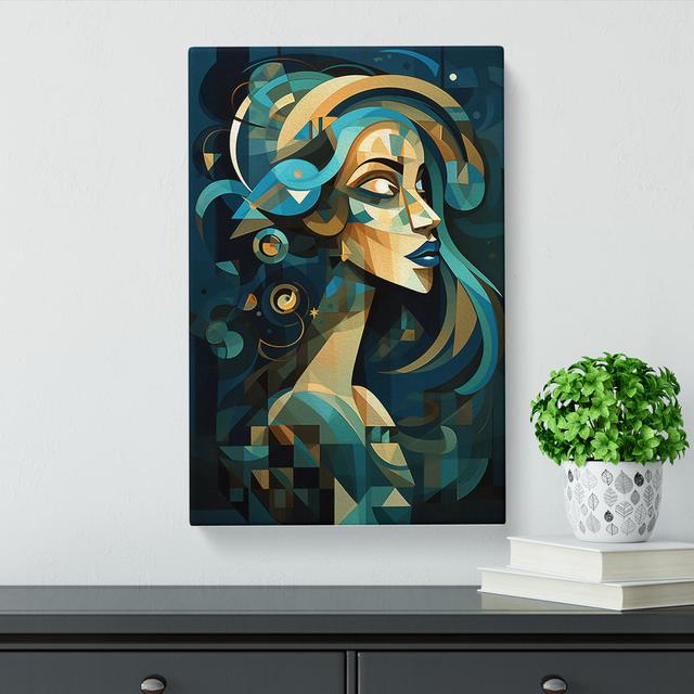 Aquarius Zodiac Cubism - No Frame Art Prints Marlow Home Co. Size: 50cm H x 35cm W x 3cm D on Productcaster.