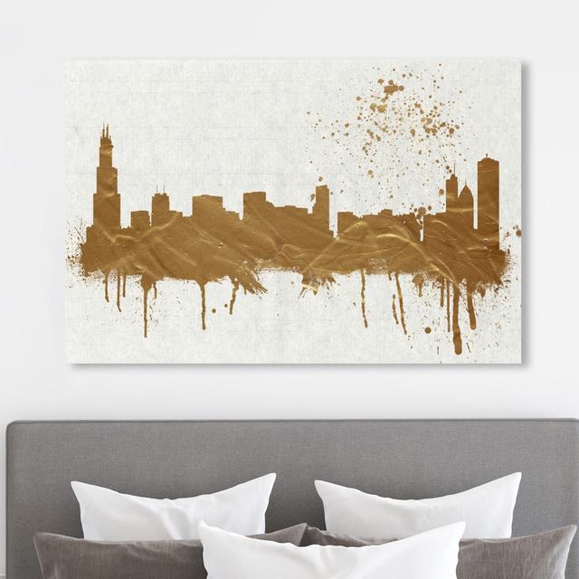 'Chicago Skyline' Graphic Art on Wrapped Canvas East Urban Home Size: 76.2 cm H x 114.3 cm W on Productcaster.