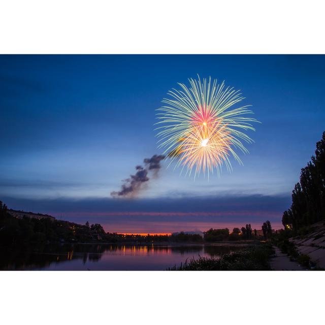 Alburg Fireworks At Night by Alphacell - Wrapped Canvas Photograph Latitude Run Size: 81cm H x 122cm W x 3.8cm D on Productcaster.