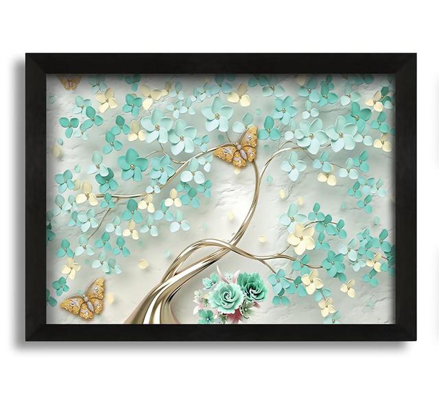 The Silver Branch Butterfly - Picture Frame Graphic Art on Canvas Ophelia & Co. Size: 21cm H x 30cm W x 10cm D on Productcaster.