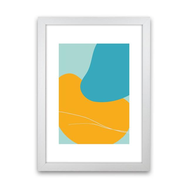 Mita Teal Bold Abstract N20 by Pixy Paper - Print Corrigan Studio Size: 84cm H x 59.4cm W x 3cm D, Format: White Framed on Productcaster.