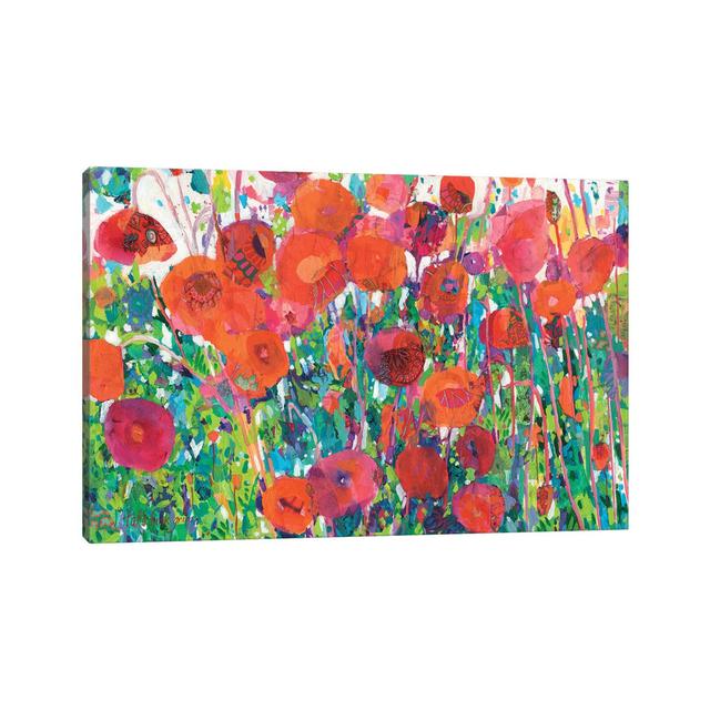 Vivid Poppy Collage III by Tara Funk Grim - Wrapped Canvas Graphic Art ClassicLiving Size: 45.72cm H x 66.04cm W x 1.91cm D on Productcaster.